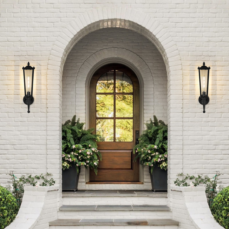 1 - Light 20.5'' High Seeded Glass Rectangle Black Outdoor Wall Lantern