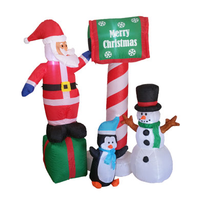 Décoration gonflable de jardin gonflable pour père Noël et bonhomme de neige de 5 pieds de hauteur