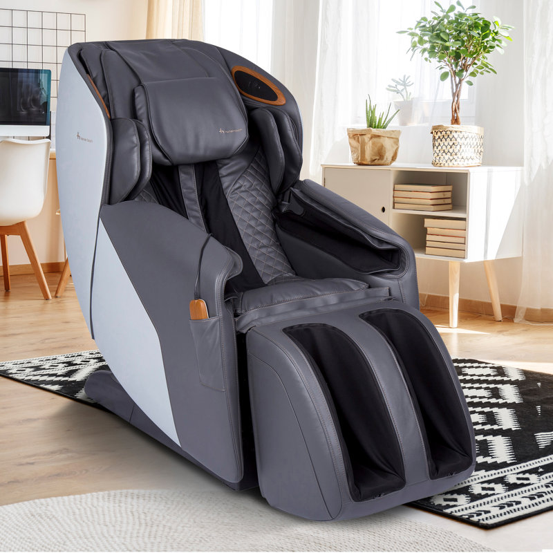 Quies Massage Chair, Gray Faux Leather