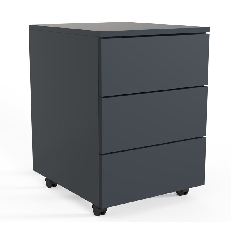 17 Stories "Dalosa 45 3-SB" filing cabinet, Black, 45cm H x 39cm W x 55cm D