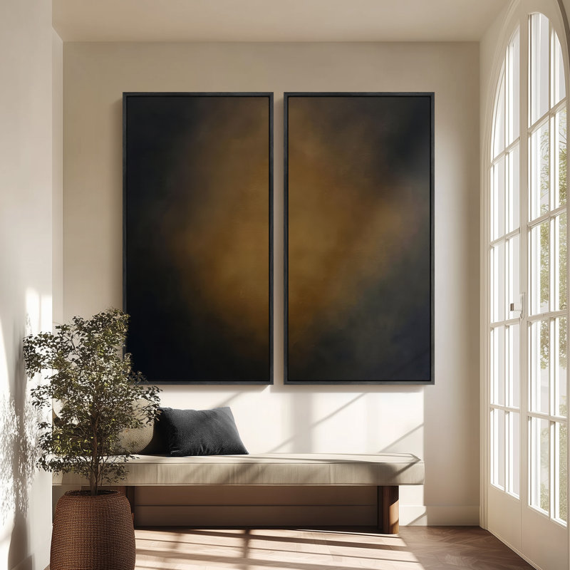 «Warm Bronze Shadow», ensemble de 2 reproductions d'art encadrées sur toile 60 po x 20 po x 2 pièces, 60 po x 30 po x 2 pièces