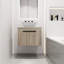 Meuble-lavabo de salle de bain avec lavabo en céramique. Chêne blanc mural de 24 po. Porte à fermeture en douceur pour une expérience de baignade apaisante. Lavabo de style moderne. Porte. Rangement pour salle de bain abondant. Poignées en métal. Ardoise
