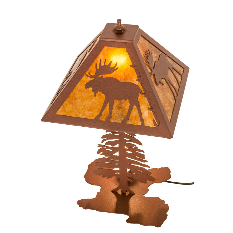 Rustic Lodge Table Lamp, Amber
