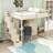 Full Wood Loft Bed With LED Light, Dressing Table, Wardrobe And Charging Ports-1668446428