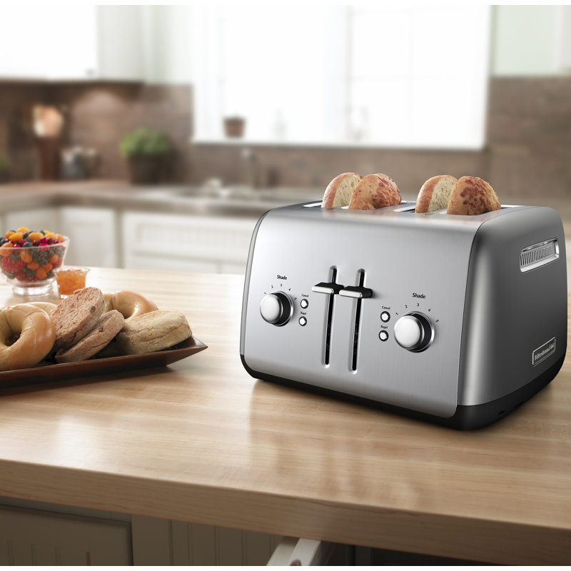 KitchenAid® 4-Slice Toaster with Manual High-Lift Lever, Contour Silver