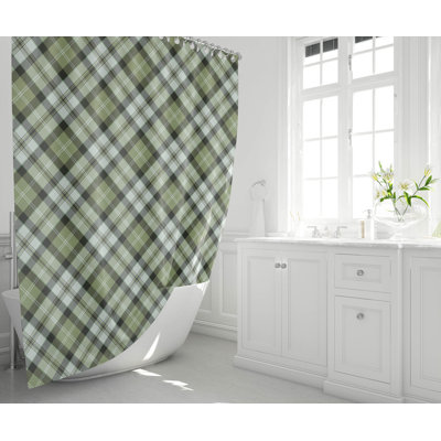 Anthony Plaid Ultra-Thin Lightweight Shower Curtain
