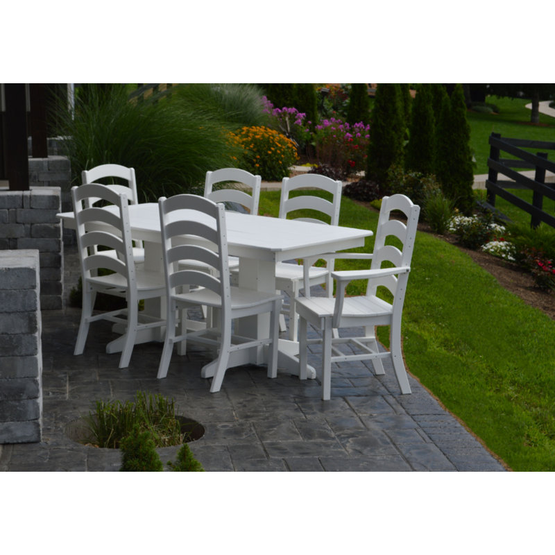 Ensemble repas 7 pièces Nettie, Blanc, L 48 po x l 33 po