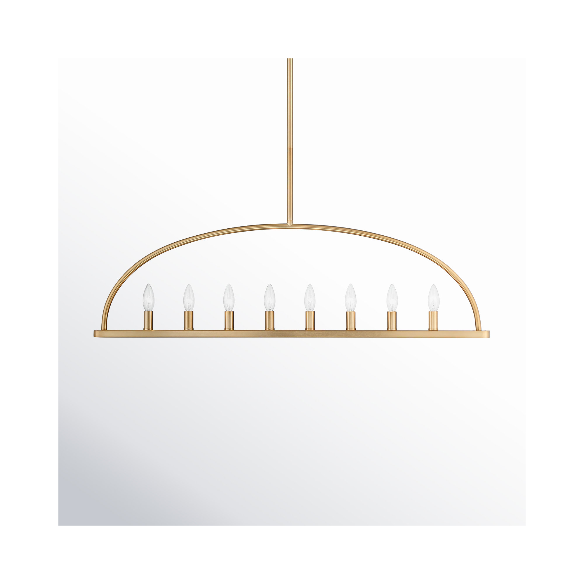 8 - Light Metal Lantern Chandelier, Gold