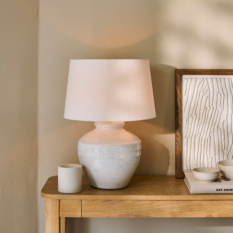 Ceramic Lamp, Yes, White