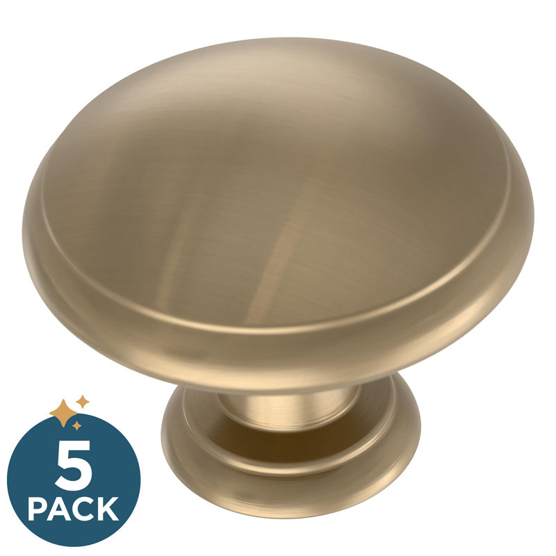 Champagne Bronze Round Brass Cabinet Knob Set with Mounting Hardware