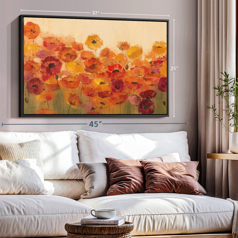 Impression sur toile Vibrant Summer Poppies, H 25 po x l 37 po