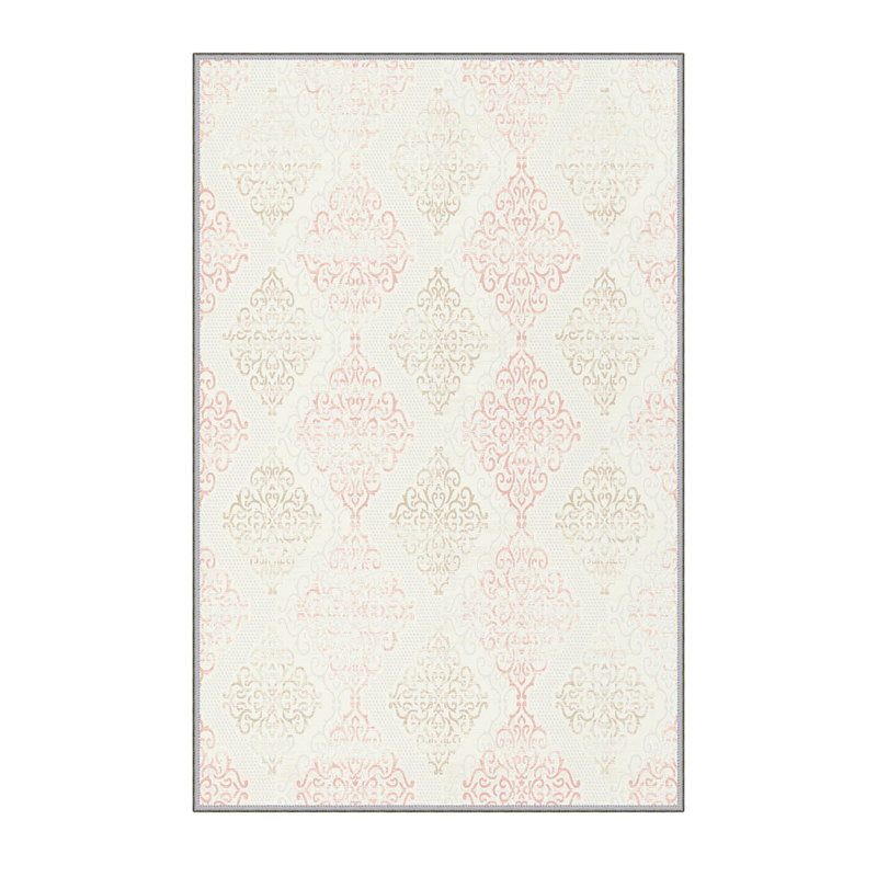 Tapis en polyester de qualité supérieure (5,2 x 7,5 pi), 1% antibactérien, antidérapant, 0,3 po de hauteur | Lavable à la machine, impression numérique 3D, tapis tissé durable | Idéal pour le salon, la chambre à coucher et les espaces repas