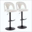 Tabouret de bar réglable en métal avec repose-pieds arrondi en T - ensemble de 2