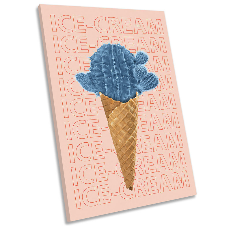 Ice Cream Cactus - Wrapped Canvas Print, 45.7cm H x 30.5cm W x 2cm D
