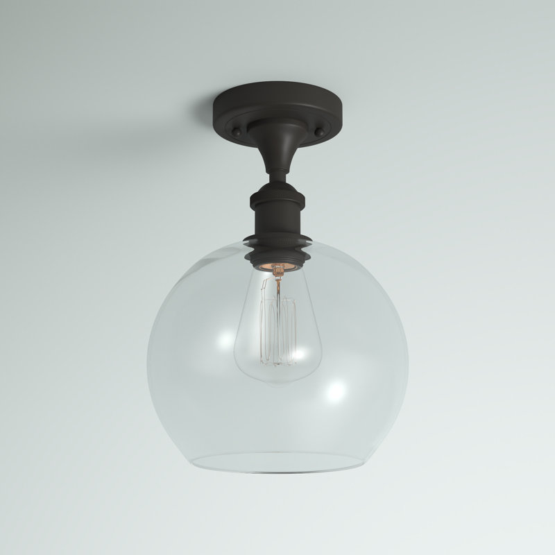 Baptista Semi Flush Mount, 12'' H X 8'' W X 8'' D, Oil Rubbed Bronze, Clear