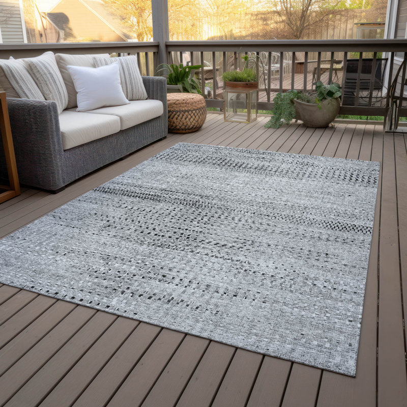 Machine Washable Indoor/Outdoor Orlando ACN2137 Striped Rug, Rectangle 3' x 5'
