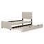Lit plateforme tapissier avec lit gigogne-477070233