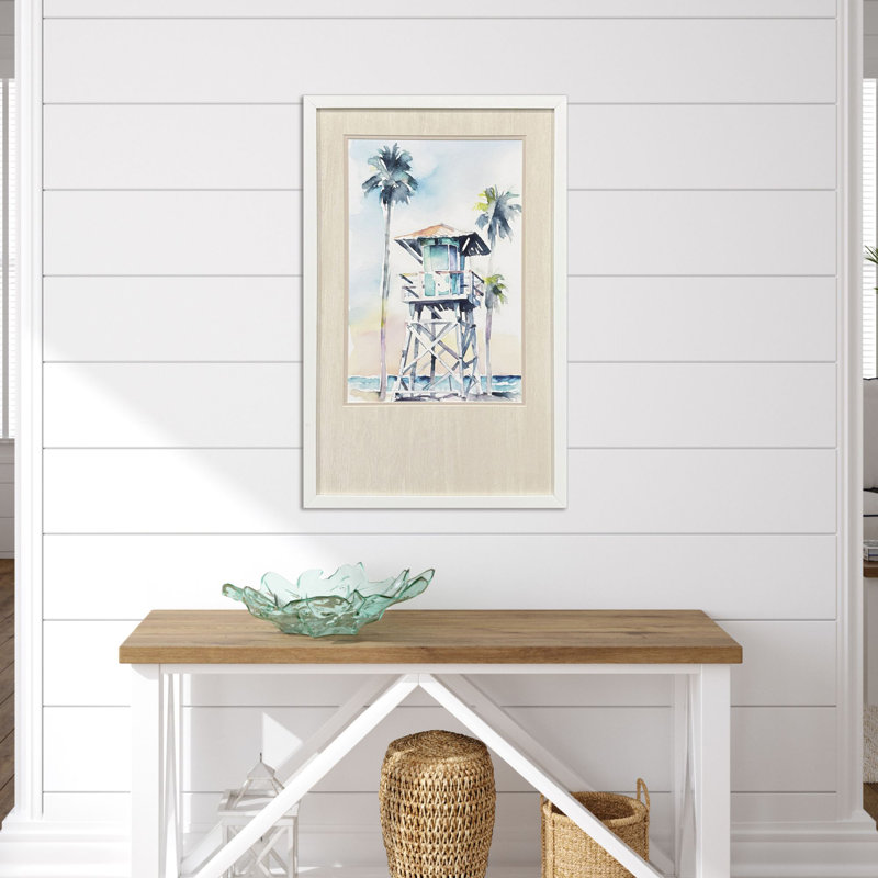 Boho Beachy, art encadré bleu
