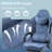 Dowinx Fabric Gaming Chair with Heated Massage, High Back PC Chair with Pocket Spring Cushion-1875181959