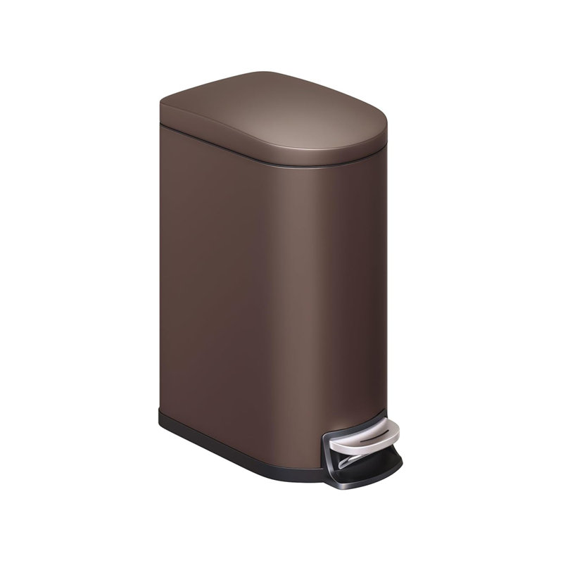Poubelle de salle de bain 2,6 gallons, poubelle à pédale en acier inoxydable avec couvercle à fermeture en douceur et seau intérieur amovible