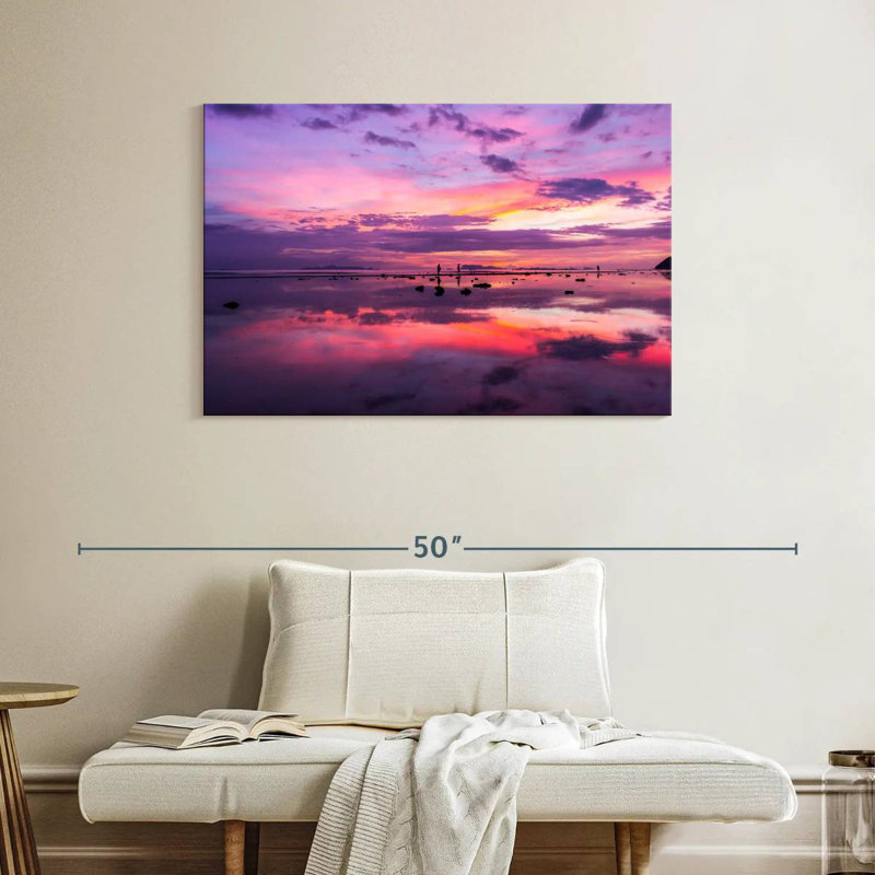 Kerrick, rose, mauve, coucher de soleil, H 26 po x l 39 po