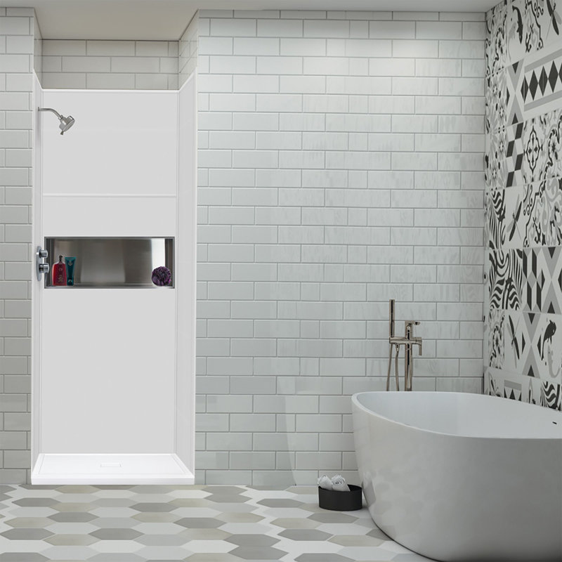 White 36'' x 36'' Low Threshold Square Shower Base