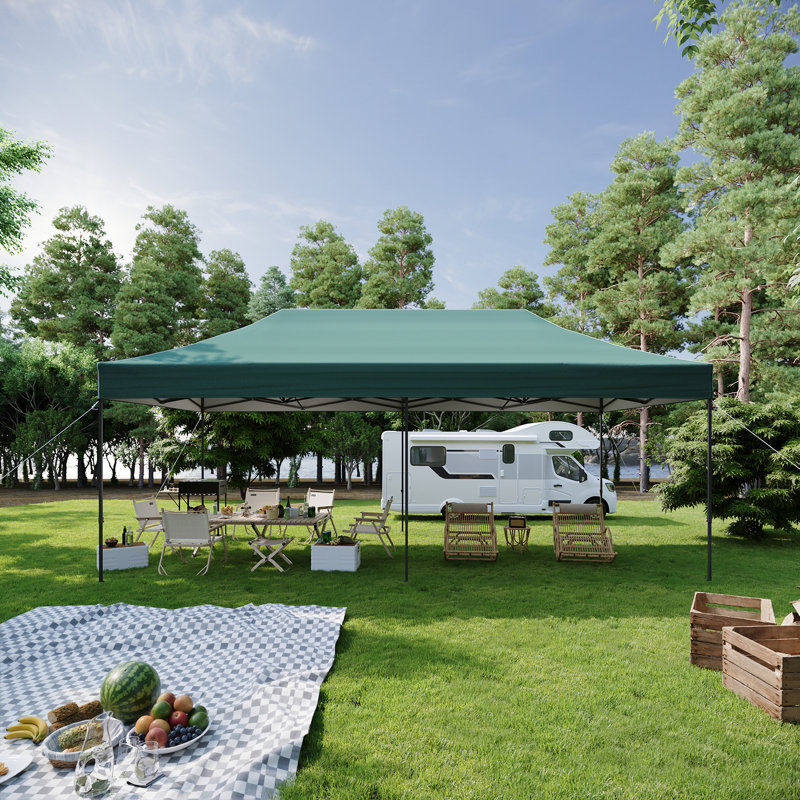 Canopy Tent, Heavy Duty Pop up Canopy, Green, 6m x 3m