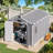 8X12 FT Outdoor Storage Shed, Weather-Resistant Shed With Lockable Double Doors & Built-In Floor, Sloped Roof Outdoor Shed For Backyard, Patio & Lawn, Black-121909654
