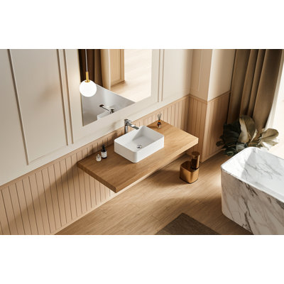 20" X 14" Solid Surface Vessel Bathroom Sink Basin In Matte White