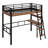 Metal Loft Bed Frame With LED And Storage Shelf, Loft Bed With Built-In Desk-215499769