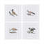 Bird Motif Embroidered Linen Cocktail Napkins