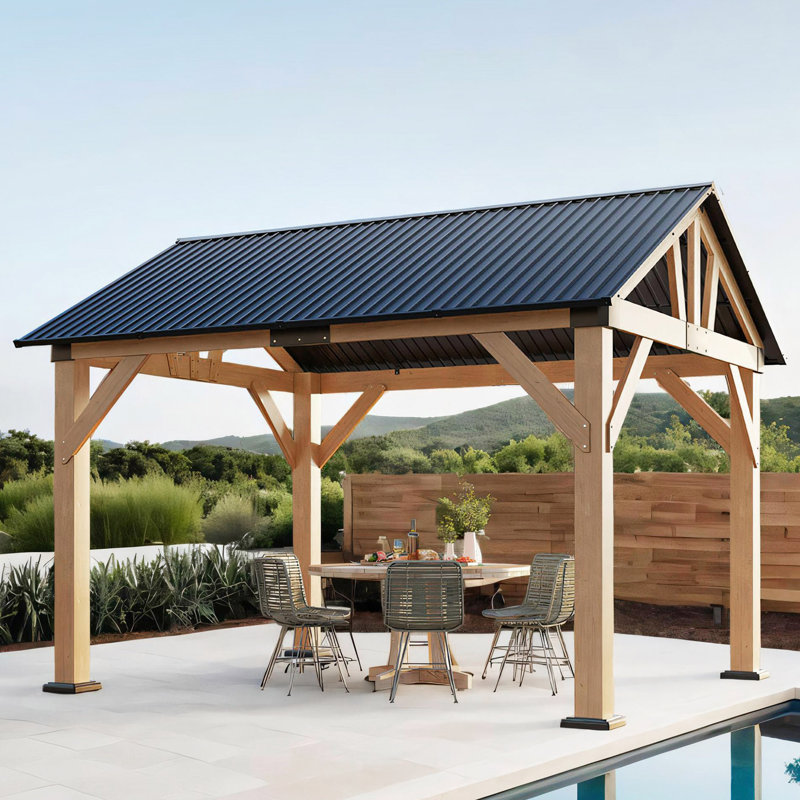 Classic Solid Wood Storage Gazebo - Durable & Stylish