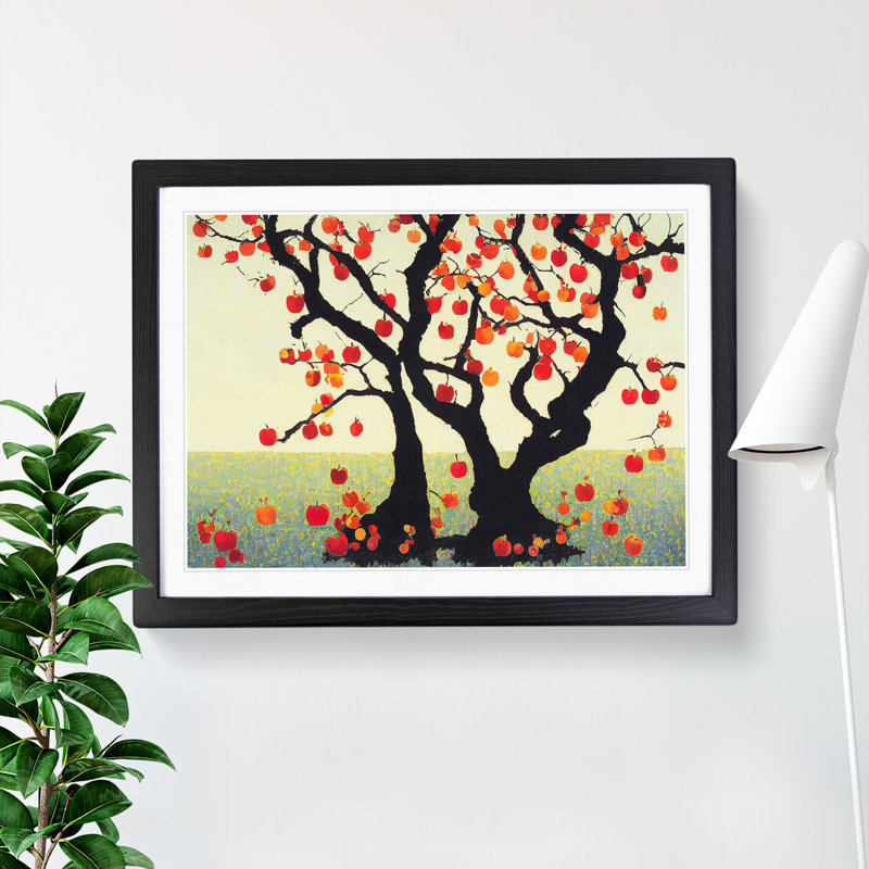 Interesting Apple Trees - Single Picture Frame Print, 46cm H x 64cm W x 2cm D, Black