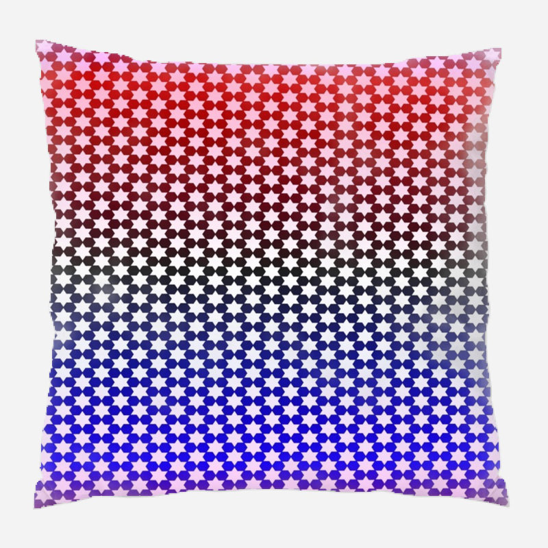 Coussin décoratif à motif, Bleu / Rouge, Intérieur