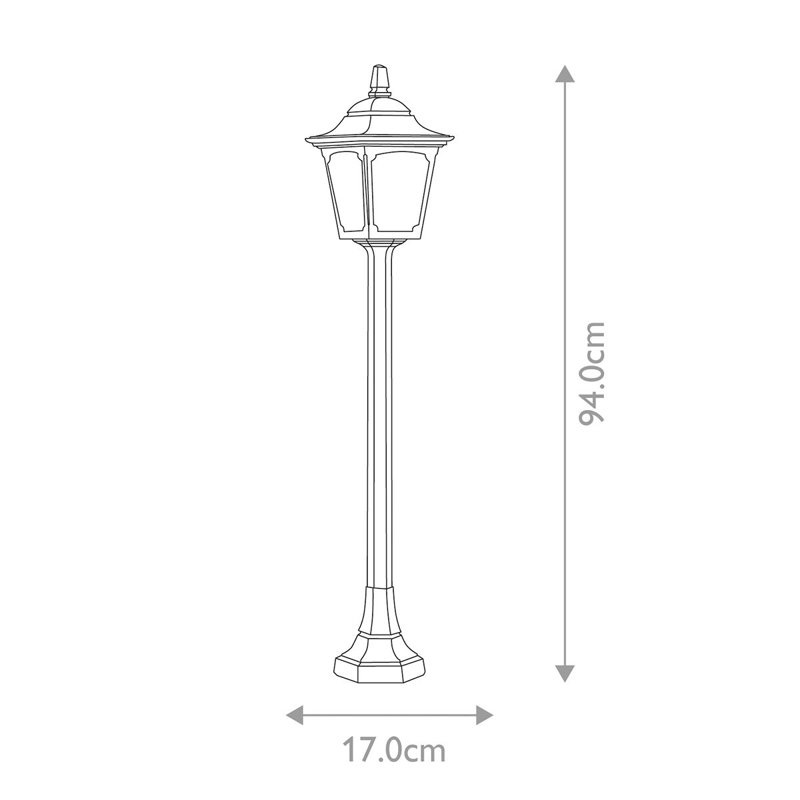 Whiston Pier Mount Light, Black, 94 cm
