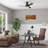 Fawn 44" Black Indoor Ceiling Fan with Pull Chain