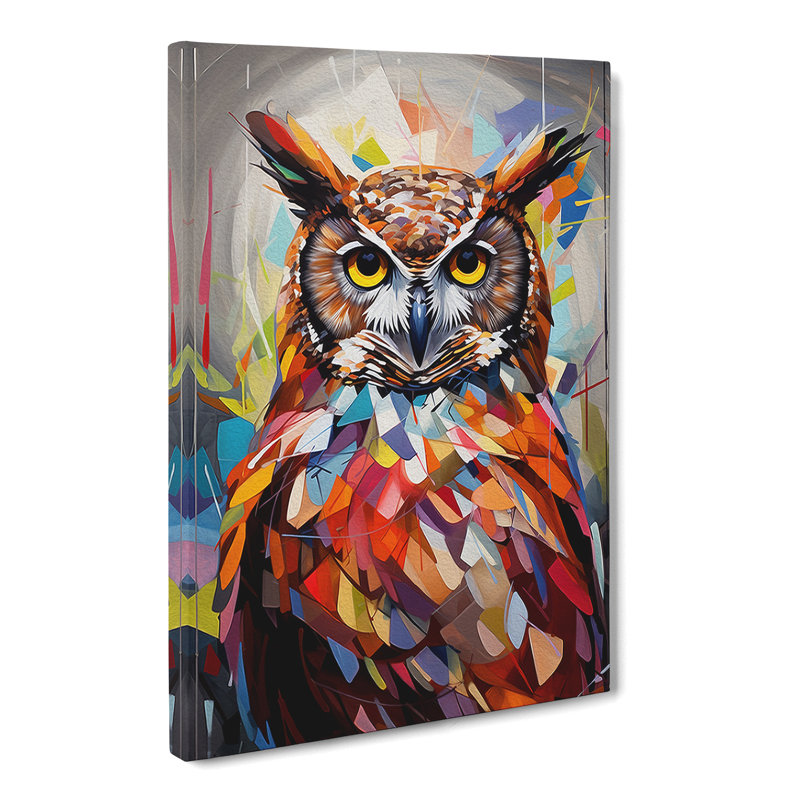 Owl Geometric - Wrapped Canvas, 60cm H x 40cm W x 3cm D