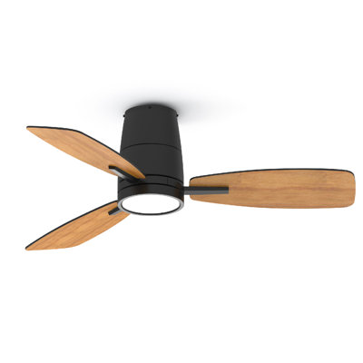 Emidia 42 inch Flush Mount Ceiling Fan with LED Light for Medium Rooms