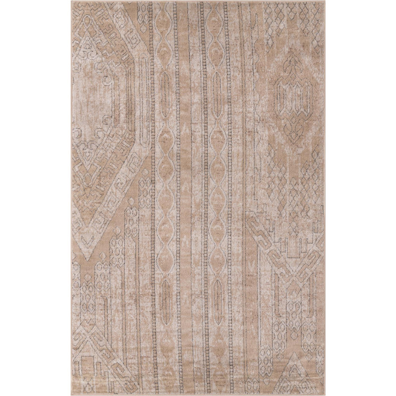 Tapis brun clair Jacklynn, Rectangle 5 pi 3 po x 8 pi