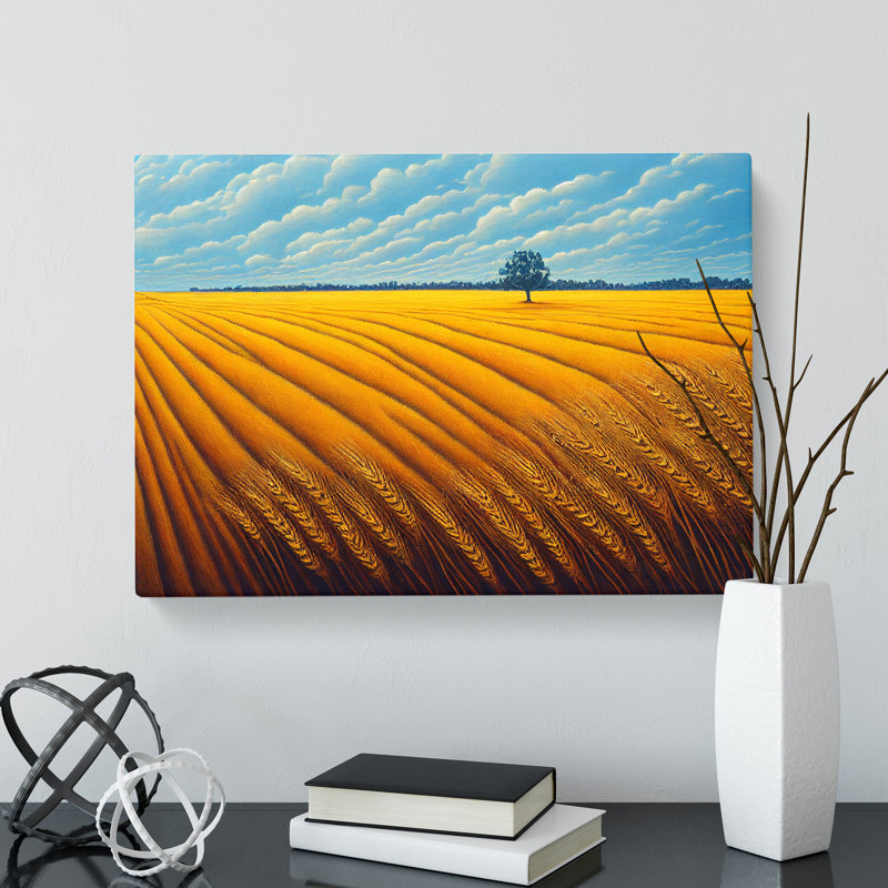 Magical Wheat Field - Wrapped Canvas Print, 50cm H x 76cm W x 3cm D