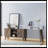 Home Entryway Console Table with Multi- Storage Compartments, Display Cabinet