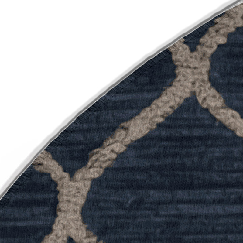 Tapis gris intérieur et extérieur Trellis, Rond 5 pi