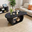 Table basse Modern Cloud en noir - forme irrégulière de 39,3 po x 23,6 po avec pieds incurvés, plateau de 1,5 po d'épaisseur-270891876