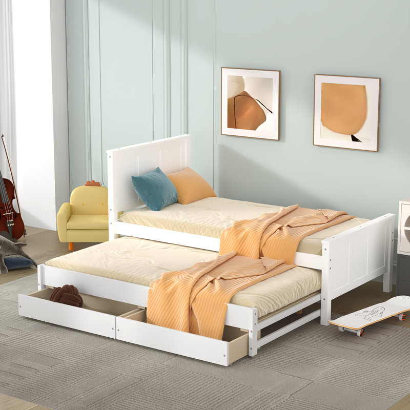 Platform Storage Bed, White