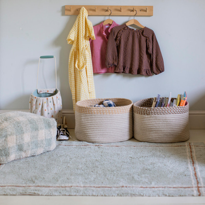 Lorena Canals 50 % Polyester Fibers From Recycled PET Bottles 50 % Cotton Decorative Basket, Nattural/Toffee