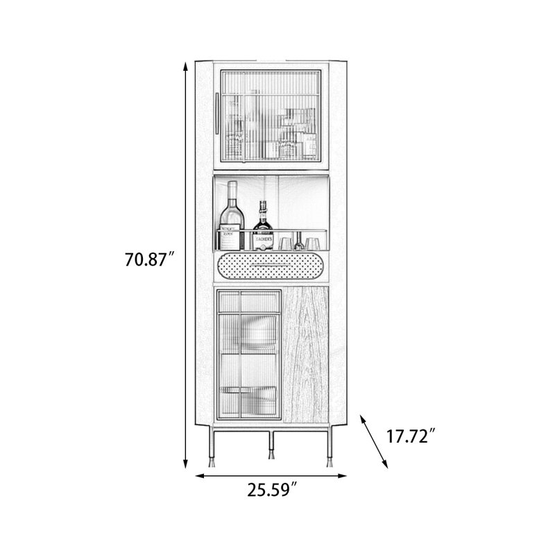Armoire de coin en bois manufacturé, Noir