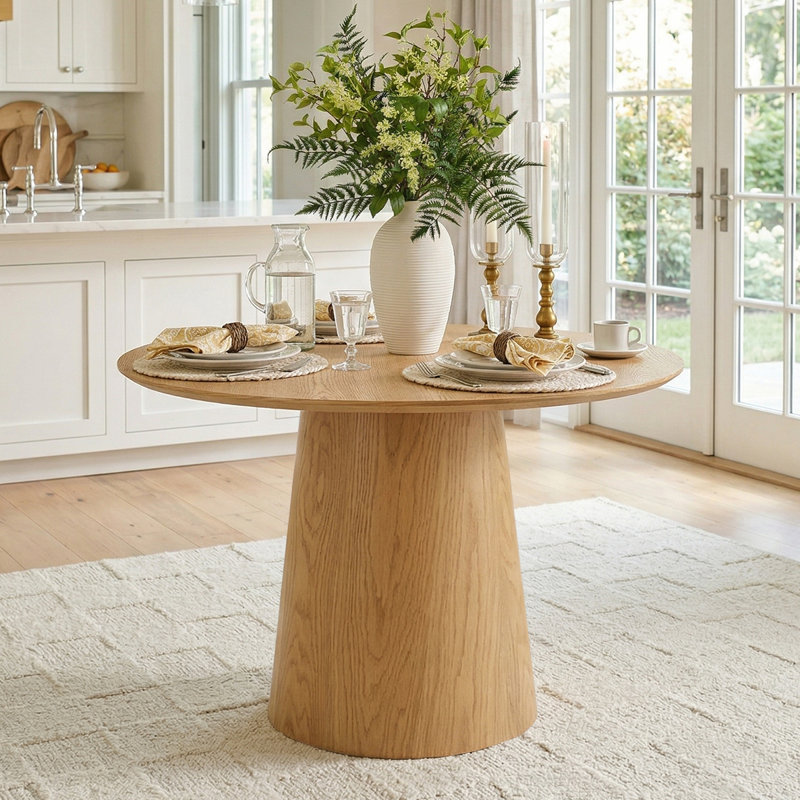 Ensemble de table de salle à manger 5 pièces pour 4 personnes, Jaune/beige