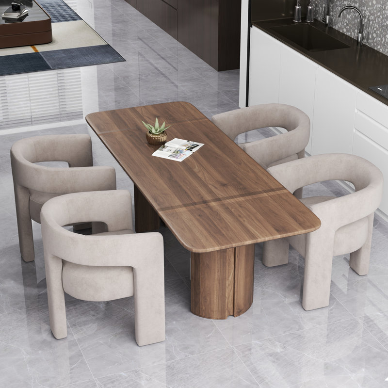 Chaise rembourrée en velours, Gris