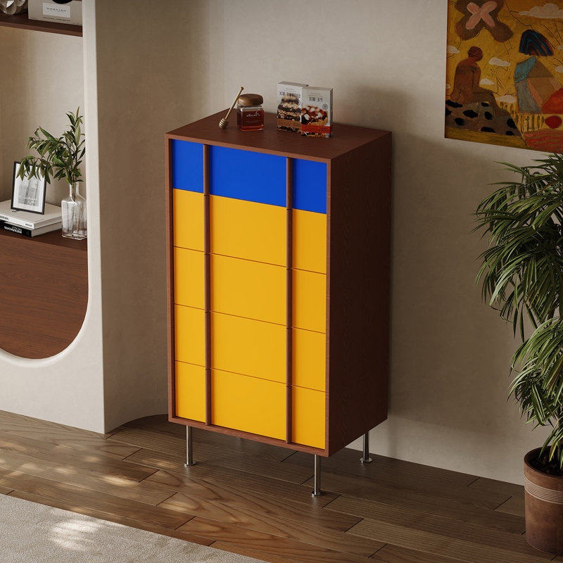 Armoire à tiroirs de style médiéval, H 45,28 cm x l 24,41 cm x P 15,75 cm
