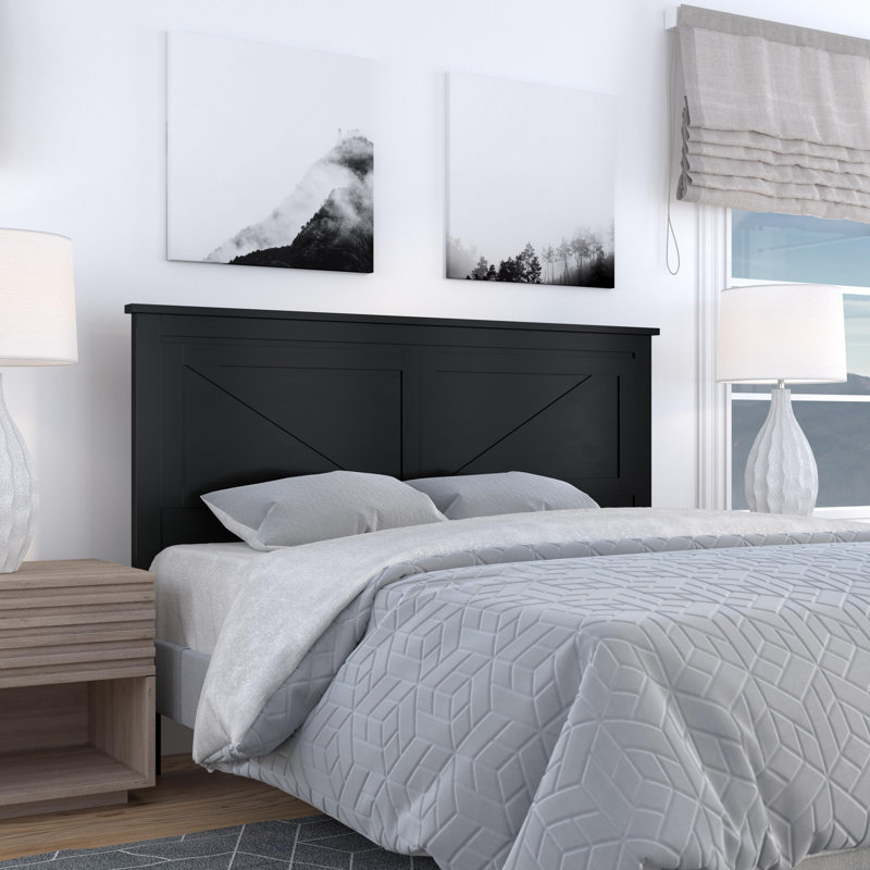 Faulkner Solid Wood Headboard, Queen, Black